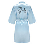 Wedding Party Team Bride Robe With Black Letters Kimono Satin Pajamas Bridesmaid Bathrobe SP003 - Matrix-studios.com