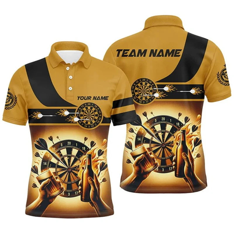 Cool 3D Funny Personalized Flame Darts Custom Darts Polo Shirt For Women Darts Team Jerseys Outfits Gifts For Darts Lovers Tops - Matrix-studios.com