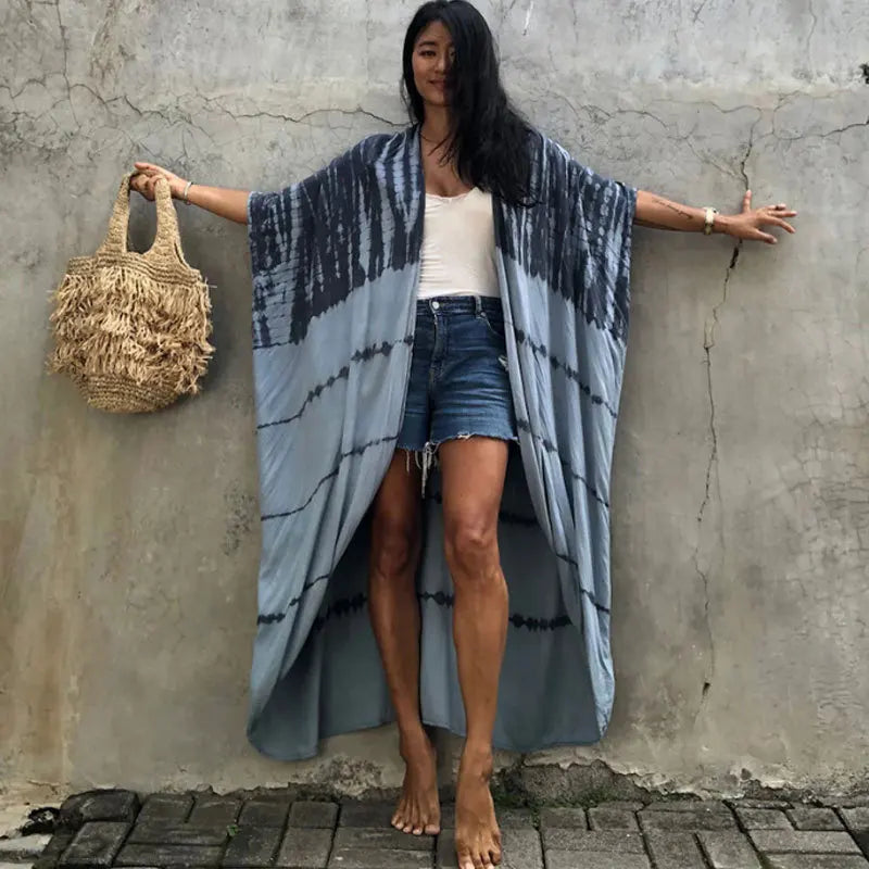 Beach Dress Tunic Cover up Embroidery Kaftan Saida de Praia Women Bikini Cover-up Pareo Sarong Beachwear - Matrix Studios