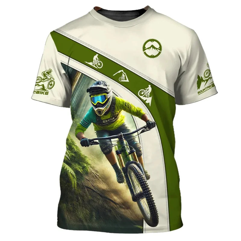Mountain Bike Graphic T-shirt Men Custom Name Cycling T Shirts Sports Bicycle Short Sleeve Tops Summer Round Neck Tee Shirt - Matrix Studios
