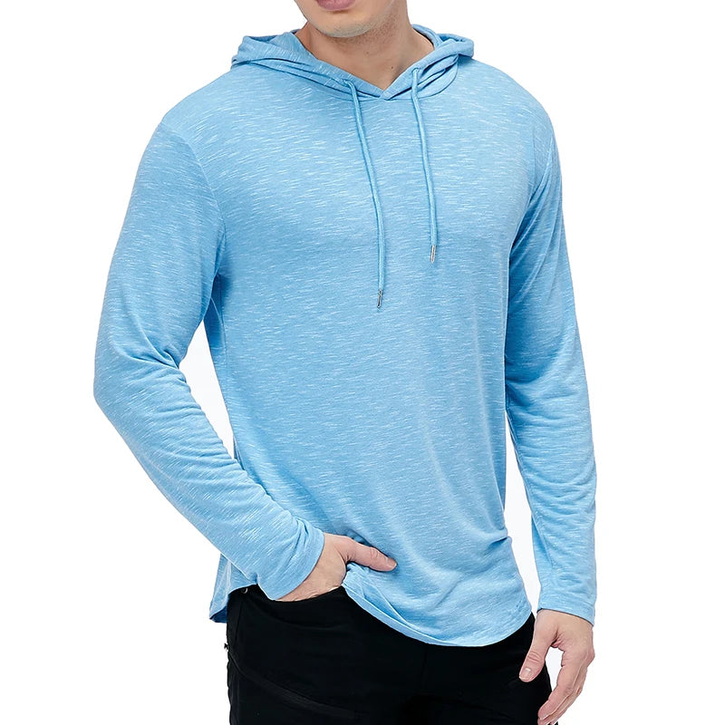 Men's Lightweight Athletic Hoodies Long Sleeve Workout Sport Hooded Shirt Casual Gym Running Jogger Shirt Pullover Sweatshirt - Matrix Studios