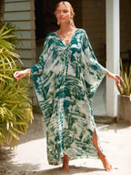 Plus Size Womens Animal Print Kaftan Dresses Caftans Swimwear Coverups Summer Bathing Suit Long Beach Dress - Matrix Studios
