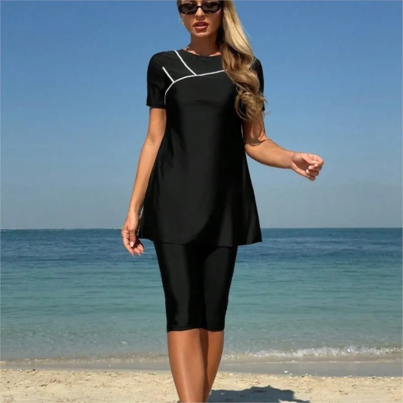 New Cover Ups Sexy Swimsuit Women Summer Bathing Suit Bikini Set Short Sleeve Swimwear Women Beach Swimming Suit For Female - Matrix Studios
