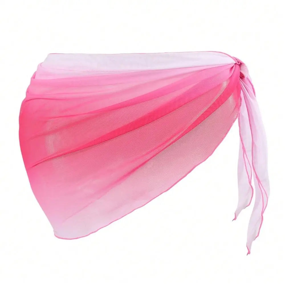 Chiffon Material Beach Dress UPF Protection Short Length Sarongs Gradient Color Breathable Quick-Dry Swimsuit Coverups - Matrix Studios
