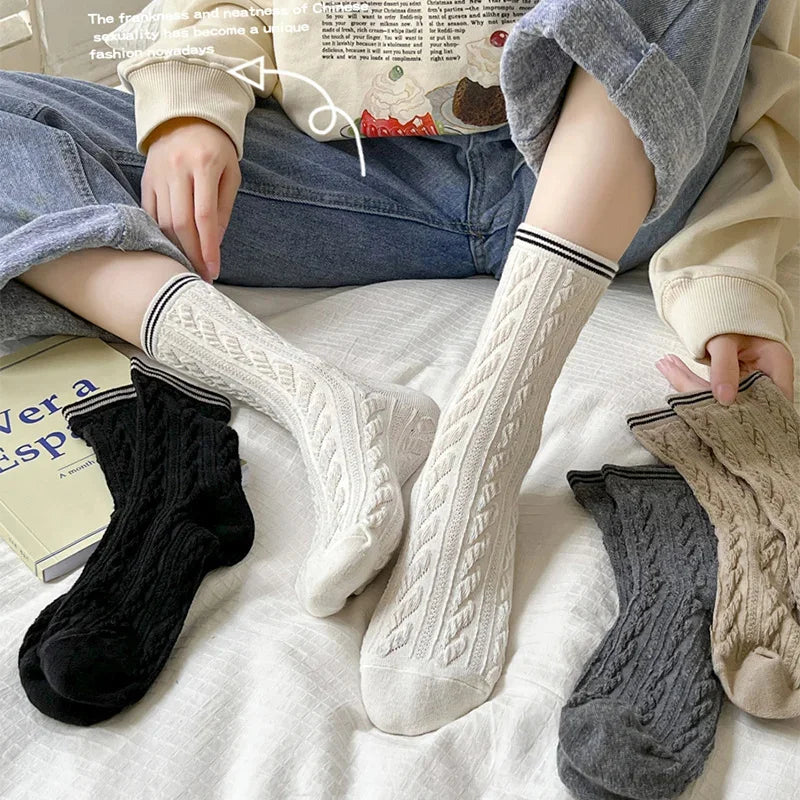 6/5/4/3/2/1Women's Warm Solid Color Floor Socks Non Slip Plush Knitted Coral Fleece Socks No Show Socks - Matrix Studios