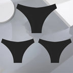 3Pcs Ultra-thin Seamless Silk Underwear Women's Panties Sexy Low-Waist Stretch Bikini Solid Color Briefs Lingerie XS-XXL Fashion - Matrix Studios