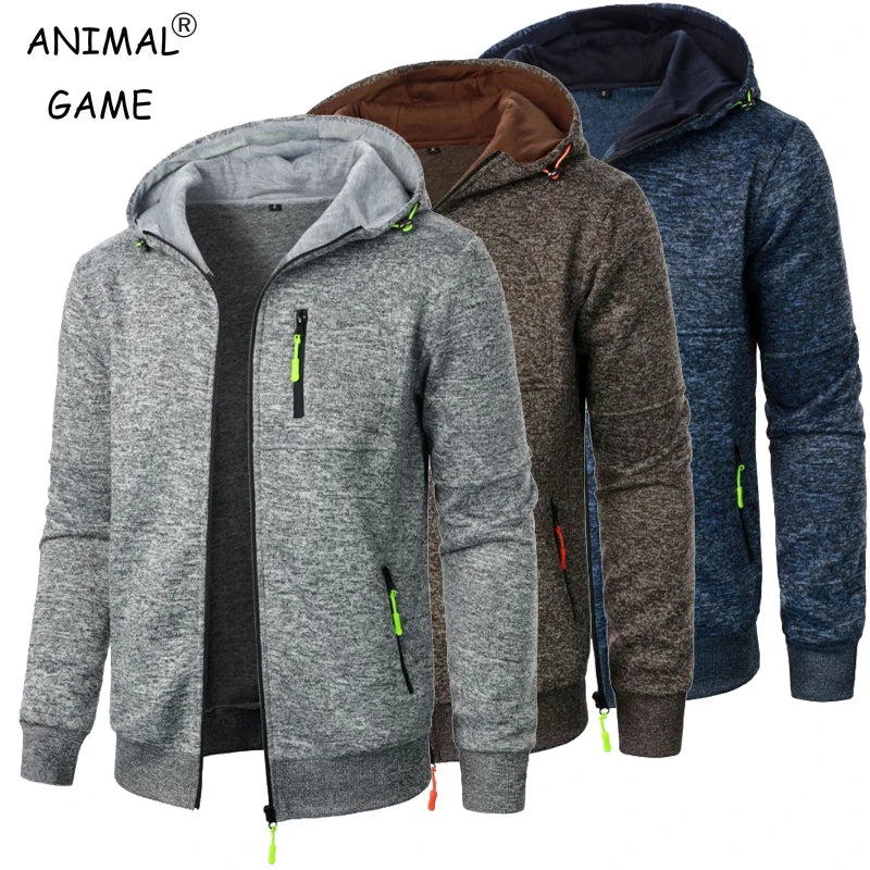 New Streetwear Men's Long Sleeve Sweatshirts for Men Zipper Hooded Oversize Winter Warm Jacket Coat Outdoor Tracksuit Men - Matrix Studios