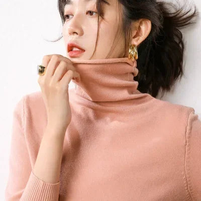 Autumn Winter Sweater Turtleneck Slim Fit Basic Pullovers 2025 Fashion Korean Knit Tops Bottoming Womens Sweater Stretch Jumpers - Matrix Studios