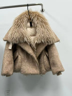 CXFS 2026 New Winter Fashion Wool Coat Splicing Down Jacket Lining With Oversized Fox Fur Collar Thick Warm Women's Coat - Matrix Studios