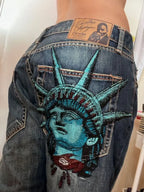 Baggy Wide Leg Y2K 2000s Loose Jeans Embroidered Buddha Casual Denim Pants Harajuku High Waist Straight Jeans Y2k Women Clothing - Matrix-studios.com