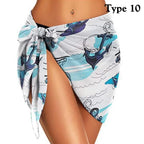 Chiffon Womens Sarongs Wrap Skirt Coverups Wrap Sheer Beach Short Cover Scarf Cover Short Sarongs Swimwear Cover-Up Dress - Matrix Studios