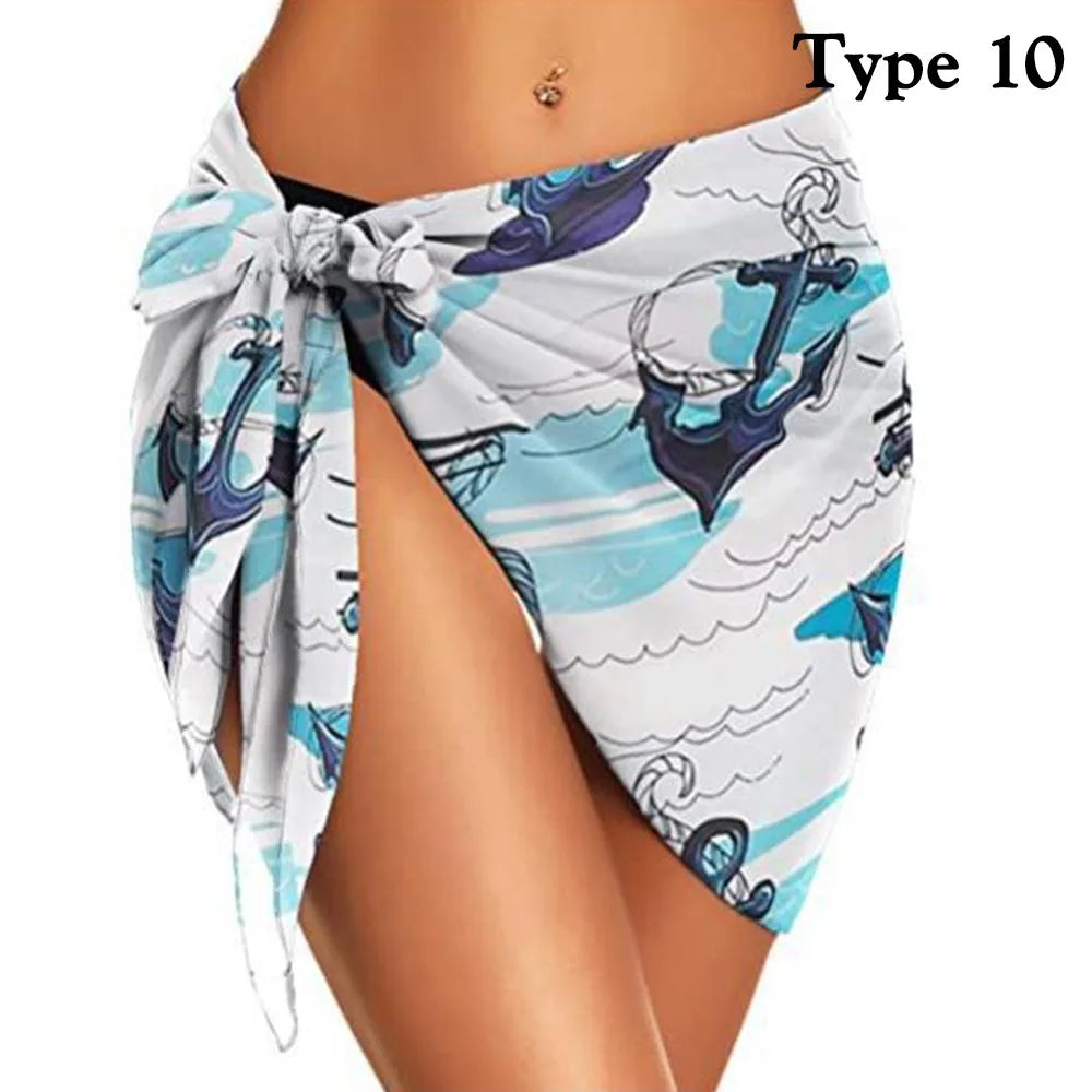 Chiffon Womens Sarongs Wrap Skirt Coverups Wrap Sheer Beach Short Cover Scarf Cover Short Sarongs Swimwear Cover-Up Dress - Matrix Studios