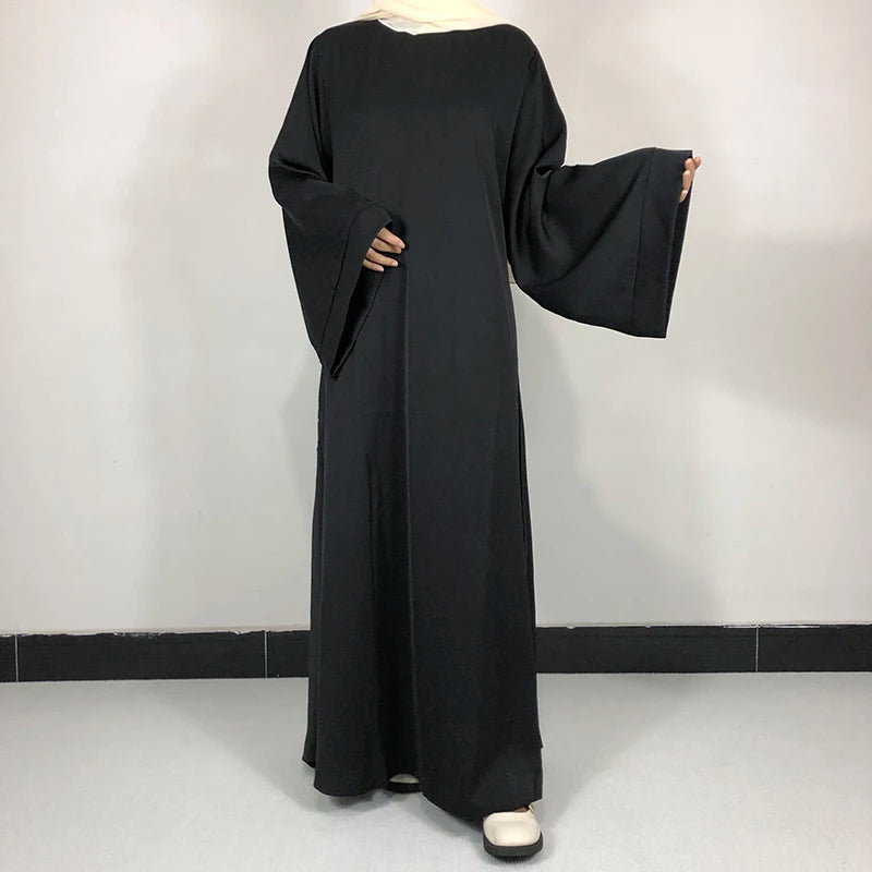 15 Colors Basic Plain Nida Abaya With Free Belt High Quality Muslim Women Modest Simple Dress EID Ramadan Islamic Clothing - Matrix-studios.com