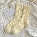 Warm Women's Socks New Winter Japanese Fashion Solid Color Fluffy Socks For Girls Home Thick Cute Floor Socks Kawaii Autumn Soft - Matrix Studios