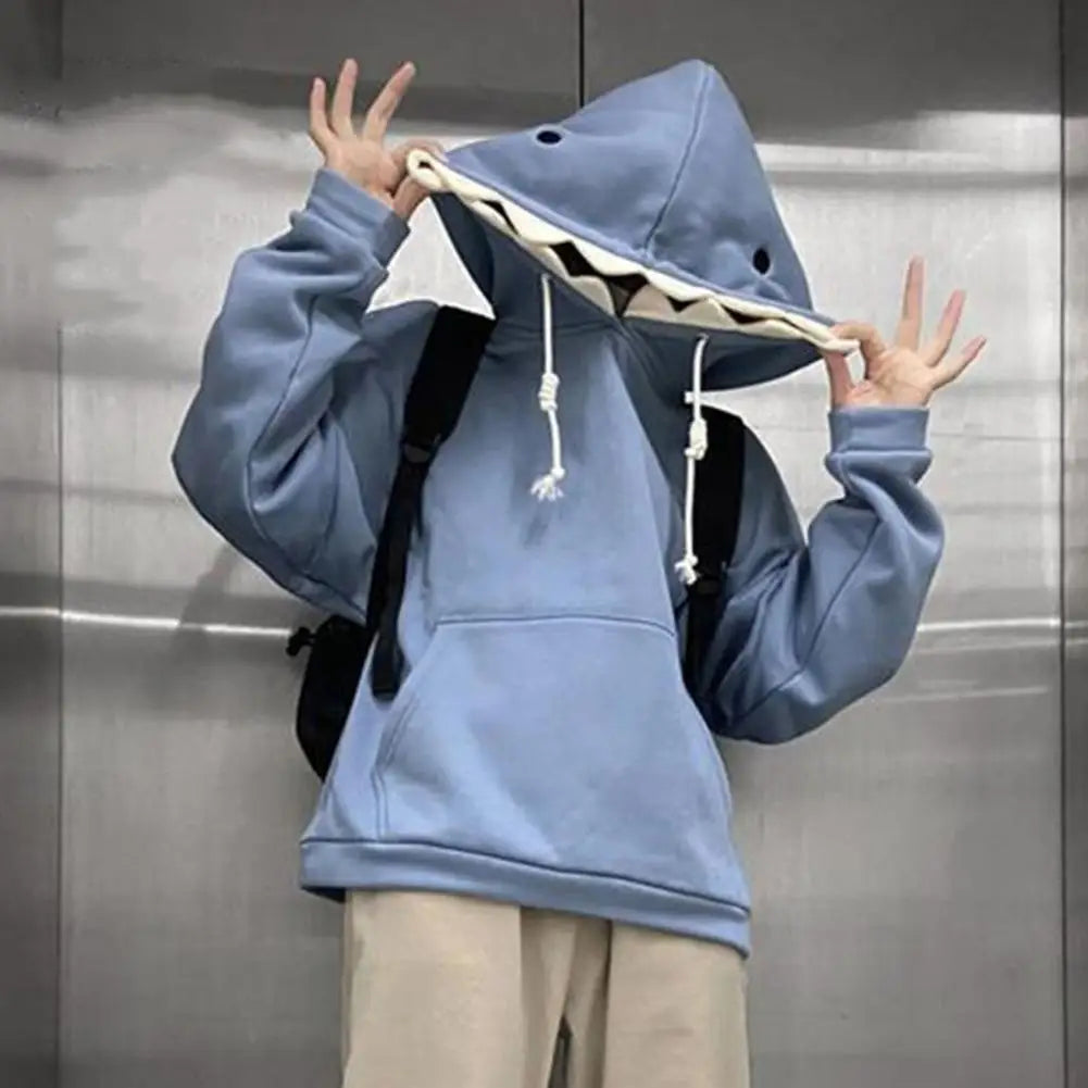 Autumn Winter New Funny Shark Patchwork Hoodies Men and Women Kawaii Sweatshirt Fashion Casual Pullover School Oversized Clothes - Matrix Studios
