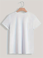 Paris Women Print T-shirt Girl Short Sleeve Crew Neck Casual Top for Summer & Spring, Women's Clothing - Matrix-studios.com