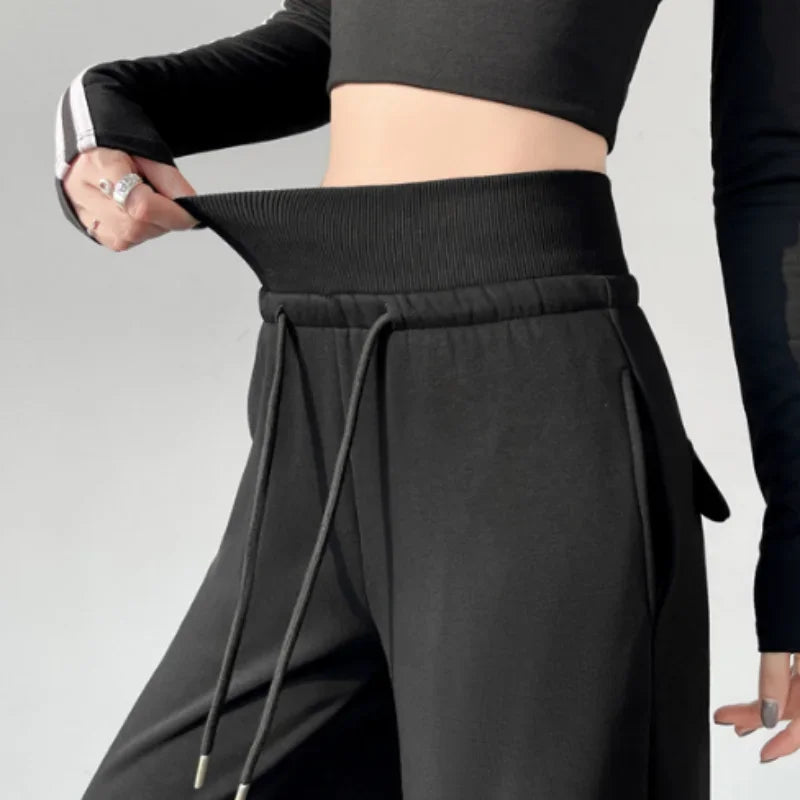 Elegant Women's Pants Palazzo Flared Wide Killer High Waist OL Ladies Career Long Trousers - Matrix-studios.com
