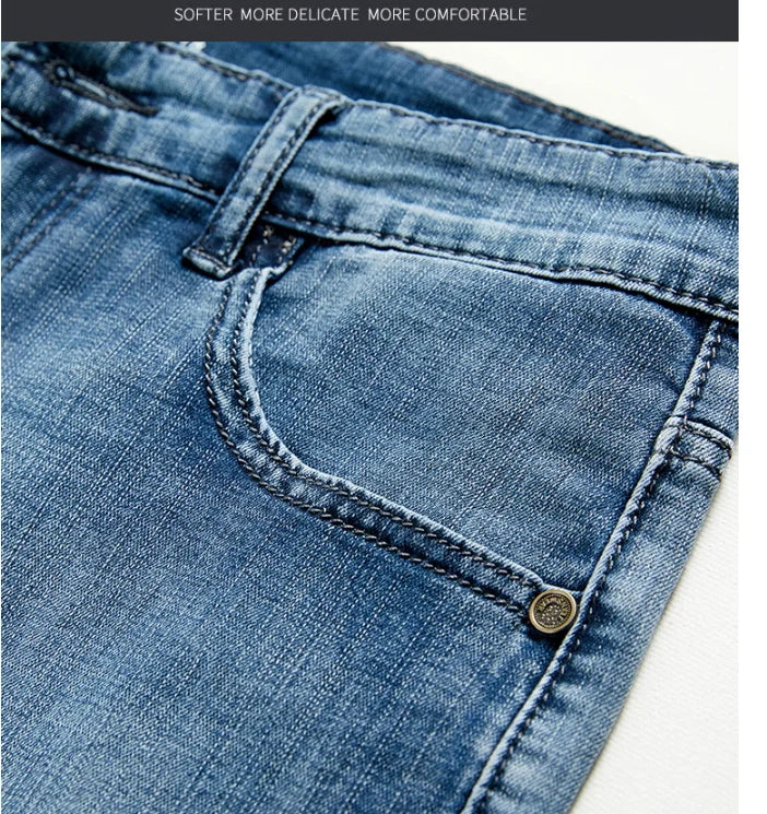 2026 Summer Shorts Jeans Men Denim Pants Stretch Dark Blue Fashion Design Men's Jeans Slim Straight Male Short Jeans Hombre - Matrix Studios