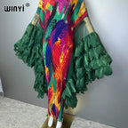 WINYI Pleated Elastic Slim Dress Beach Cover Up Kaftan Abaya Dubai Luxury Party Dress Crimping Evening Dress Abaya Muslim Woman - Matrix-studios.com