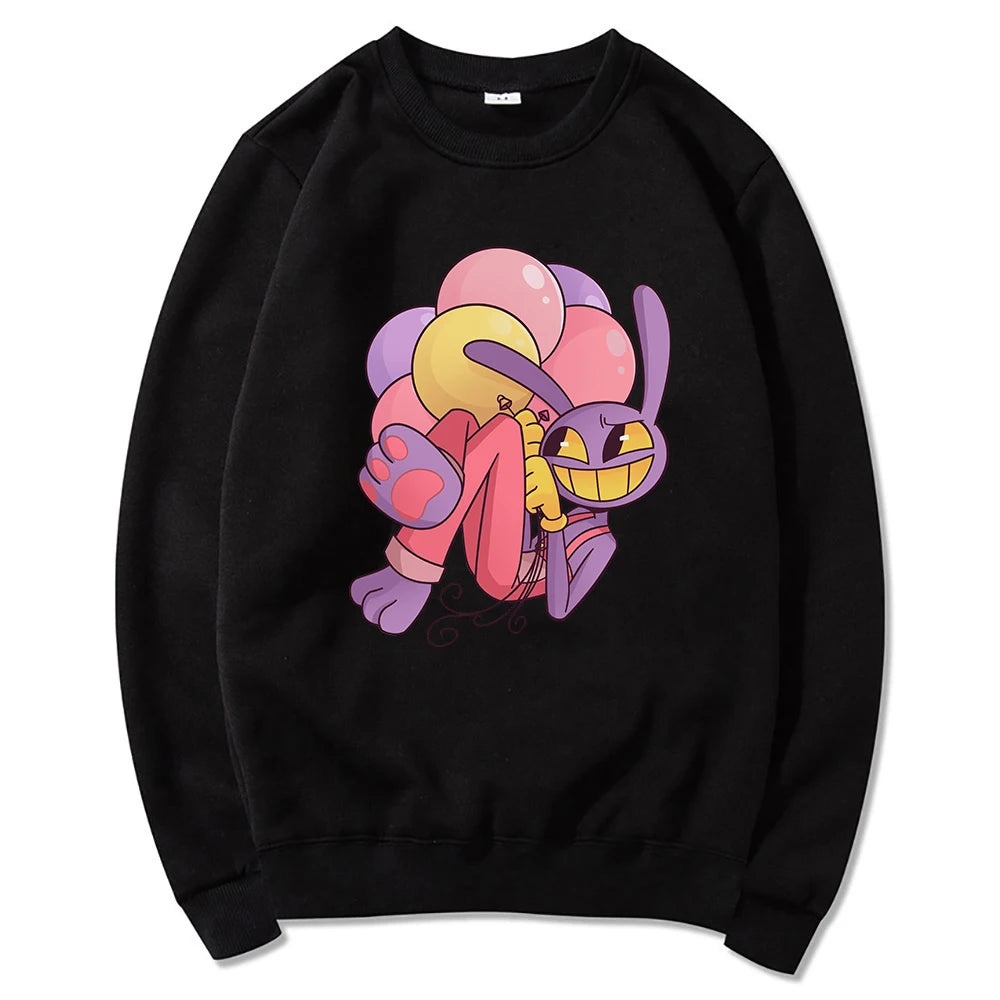 Digital Circus Jax Hoodie Fashion Women Aesthetic Graphic Kawaii Rabbit Hug Balloons Hoodies Unisex Cartoon Pullover Sweatshirts - Matrix Studios