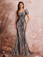 Lucyinlove Luxury Slanted Shoulder Fishbone Evening Dresses Woman Waist-cinching Mermaid Wedding Party Elegant Long Formal Prom - Matrix Studios