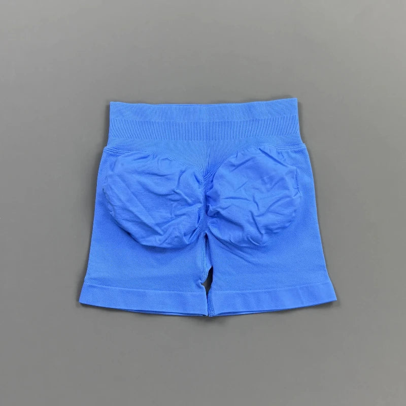 HISTELLO Gym Shorts 4.5" Women Fitness Sports Biker Shorts Low Waist Running Pants Workout Scrunch Butt Yoga Seamless Leggings - Matrix-studios.com