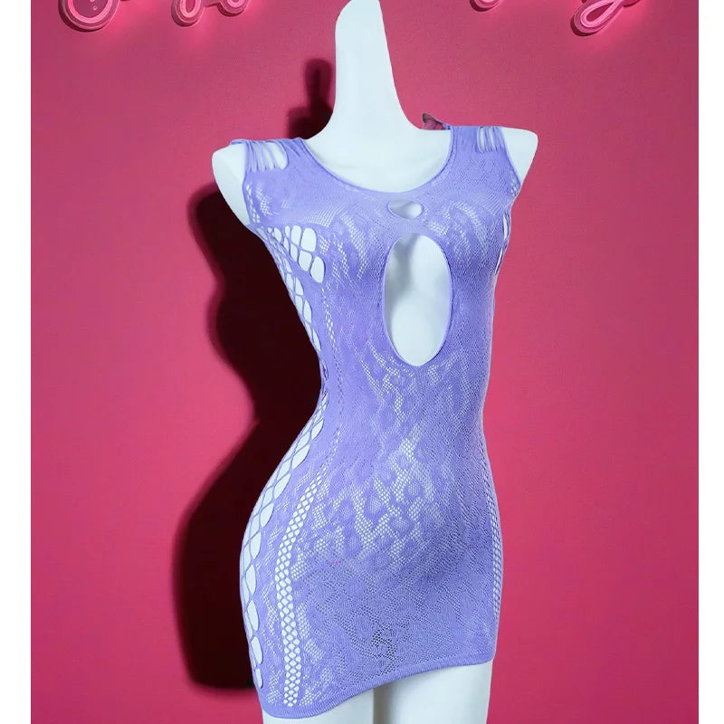 1PC Sexy Women Fishnet Cover Up Without Bikini Hollow Out Bodycon Dress  See Through Beachwear Summer Women's Swimwear DSH785 - Matrix Studios