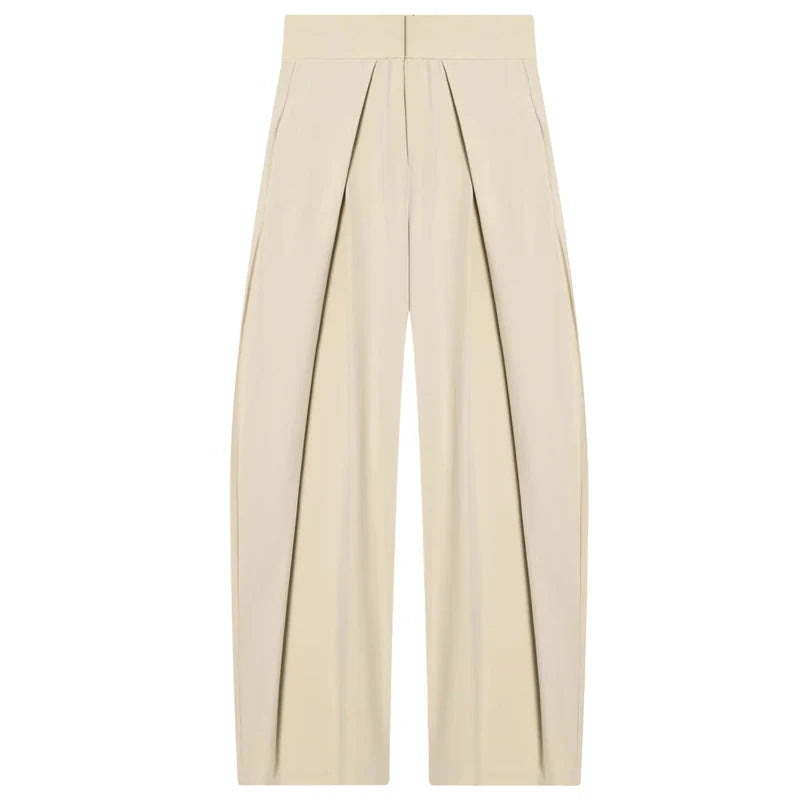 HXAO Striped Pleated Pants Women's Pants Autumn 2025 Ladies Baggy Wide Leg High Waist Pants Casual Oversize Trousers Harem Pants
