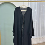 Ramadan Saudi Arabia Black Muslim Modest Cardigan for Women Eid Dubai Open Abaya Dress Luxury Islamic Turkey Party Vacation Robe - Matrix-studios.com