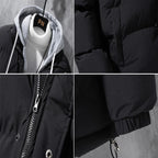 Winter Men's Padded Jackets Fashion Men Cotton Warm Down Hooded Parkas Coats Casual Men Thermal Windbreaker Coats Clothing 5XL - Matrix Studios