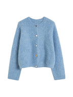 SuyaDream, Women Cardigans, 78%Alpaca, O Neck, Single breasted Solid Sweaters, 2025 Fall Winter Warm Jackets, White, Grey, Pink - Matrix Studios