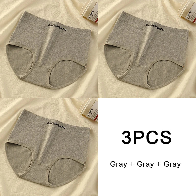 3PCS/set Color Panties Cotton Women Comfortable High-waist Underwear Soft Lingerie Breathable Female Panty Fitness Sports Briefs - Matrix Studios