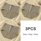 3PCS/set Color Panties Cotton Women Comfortable High-waist Underwear Soft Lingerie Breathable Female Panty Fitness Sports Briefs - Matrix Studios