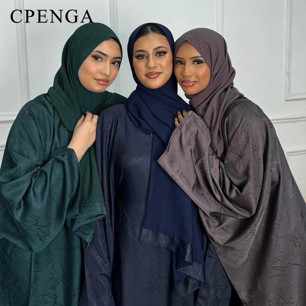 Luxury 2 Piece Muslim Outift Sets for Women Ramadan Dubai Hijab Abaya Dress Islamic Party Kaftan Robe Elegant Turkey Gown 2025 - Matrix-studios.com
