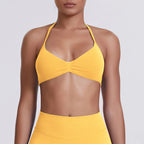 Sexy Neck Strap Bra for Woman Summer Breathable Backless Yoga Bra Women Fitness Solid Color Yoga Sports Bra Workout Top - Matrix-studios.com