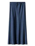 Brown Long Satin Skirts Women Luxury Maxi Autumn Summer High Waist Silk Black Skirt Long Straight Shining Beige Satin Skirt Maxi - Matrix-studios.com