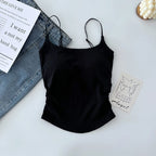 Summer Dopamine Color Sexy Camisole For Women With Pleated Waist And All-in-one Beautiful Back With Breast Pads For Women - Matrix-studios.com