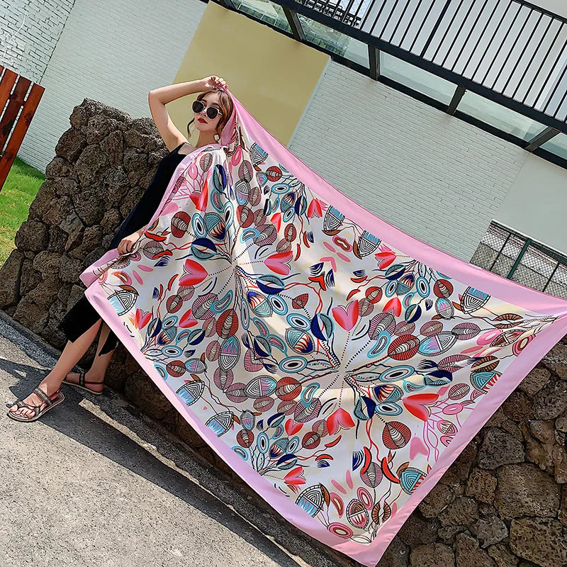 140x180cm Celebrity With The Same Cover-Ups Women Large Beach Dress Bikini Bathing Swimwear Sunburn Protection Sarong Wrap Scarf - Matrix Studios