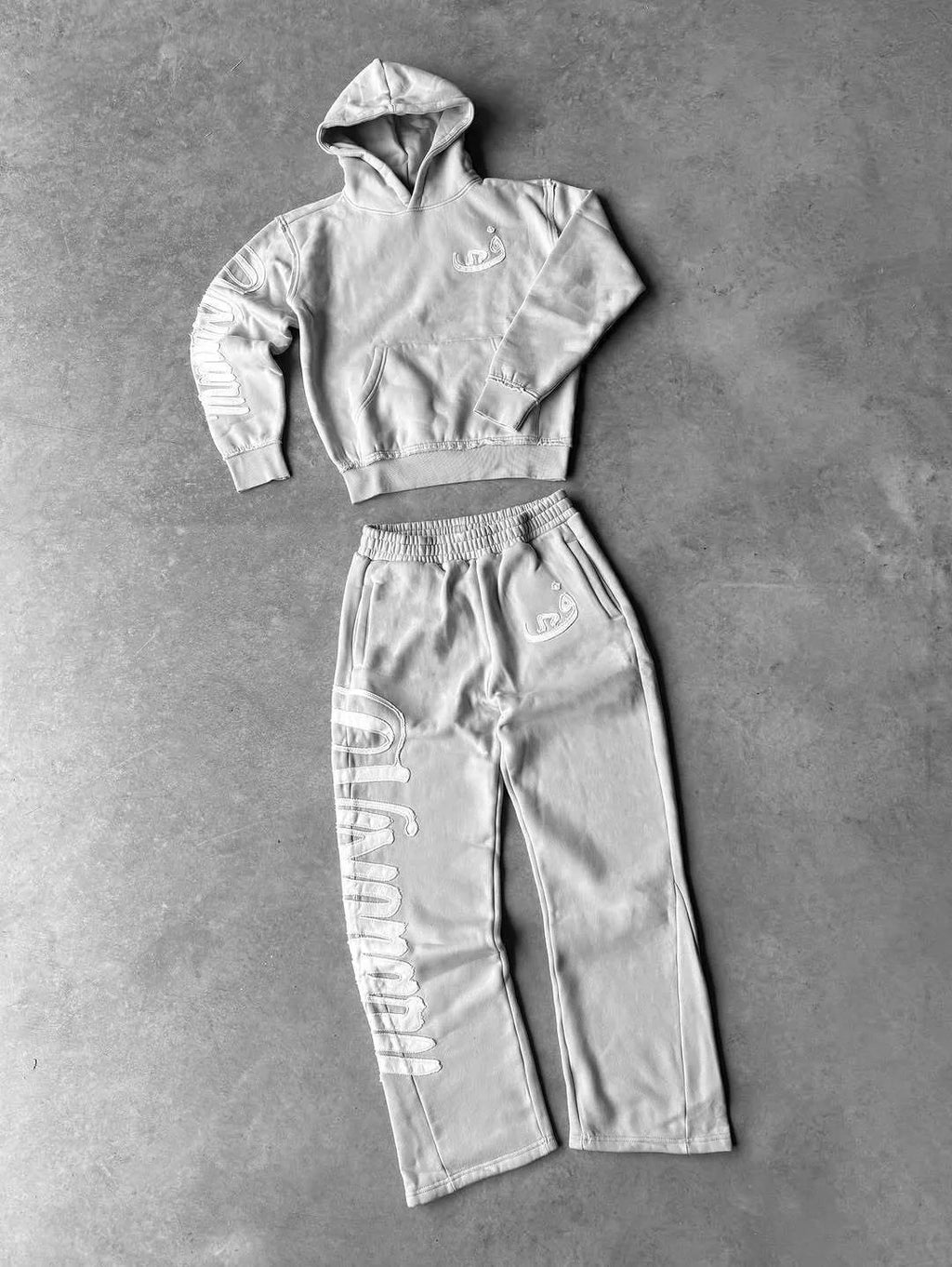 2026 New Year Street Trend Splicing Men's and Women's Set New Hooded Sportswear Casual Straight Pants Y2K