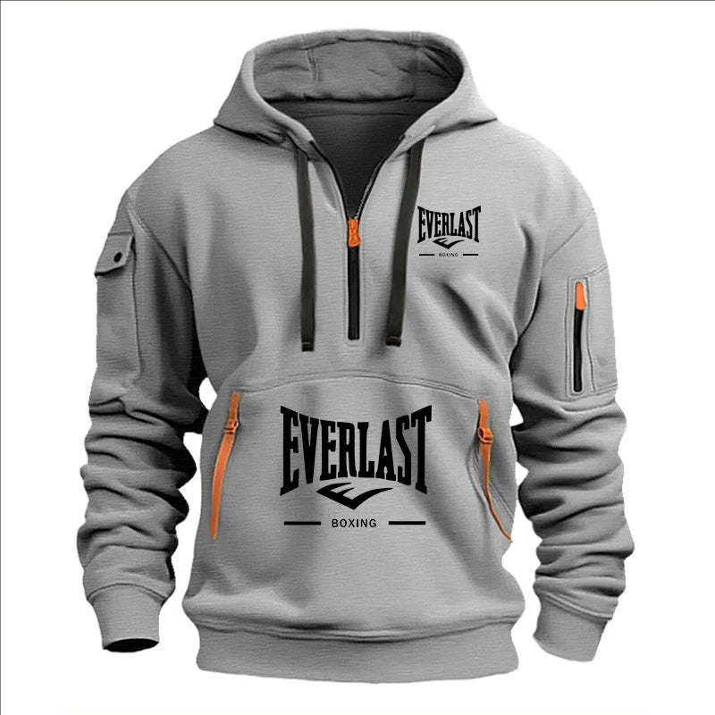 Fashion autumn and winter men's brand clothing multi-zipper design printed hoodie casual sweatshirt loose hooded jumper - Matrix Studios