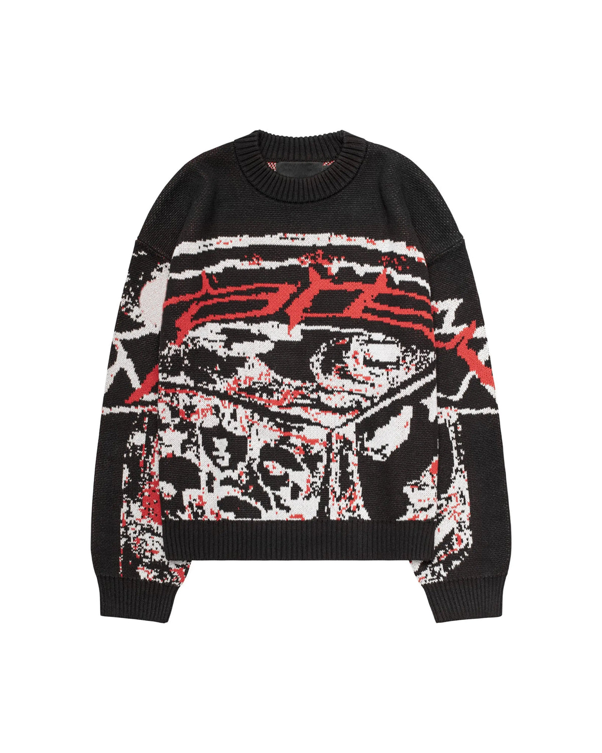 New Hip Hop Streetwear Knitted Sweater men Gothic portrait Print Pullover autumn Harajuku Cotton sweater women Oversized Sweater - Matrix Studios