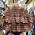 Japanese Y2k Cute Ruffled Plaid Skirt Punk Rock Subculture Cake Skirts Japanese Preppy Style Casual New 2026 Women Skirts - Matrix-studios.com