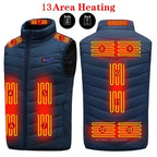 13 PCS Heated vest Jacket Fashion Men Women Coat Intelligent USB Electric Heating Thermal Warm Clothes Winter Heated Vest 열선조끼 - Matrix Studios
