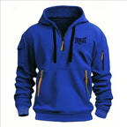 Fashion autumn and winter men's brand clothing multi-zipper design printed hoodie casual sweatshirt loose hooded jumper - Matrix Studios