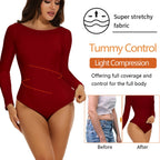 Women's Round Collar Elastic Bodysuit Long Sleeve Jumpsuit Shapewear Shaper Lady Sexy New Female Warm Clothes Autumn Winter - Matrix Studios