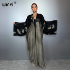 WINYI Africa Kimono Maxi Dress Beach Cover Up Cardigan Boho Casual Coats Print Kaftan Beach Outfits Kaftan Dresses Muslim Womens - Matrix Studios