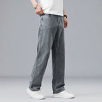 Summer Ultra-thin Lyocell Men's Jeans Drape Soft Fabric Loose Straight Casual Denim Pants Elastic Ice Silk Male Trousers - Matrix Studios