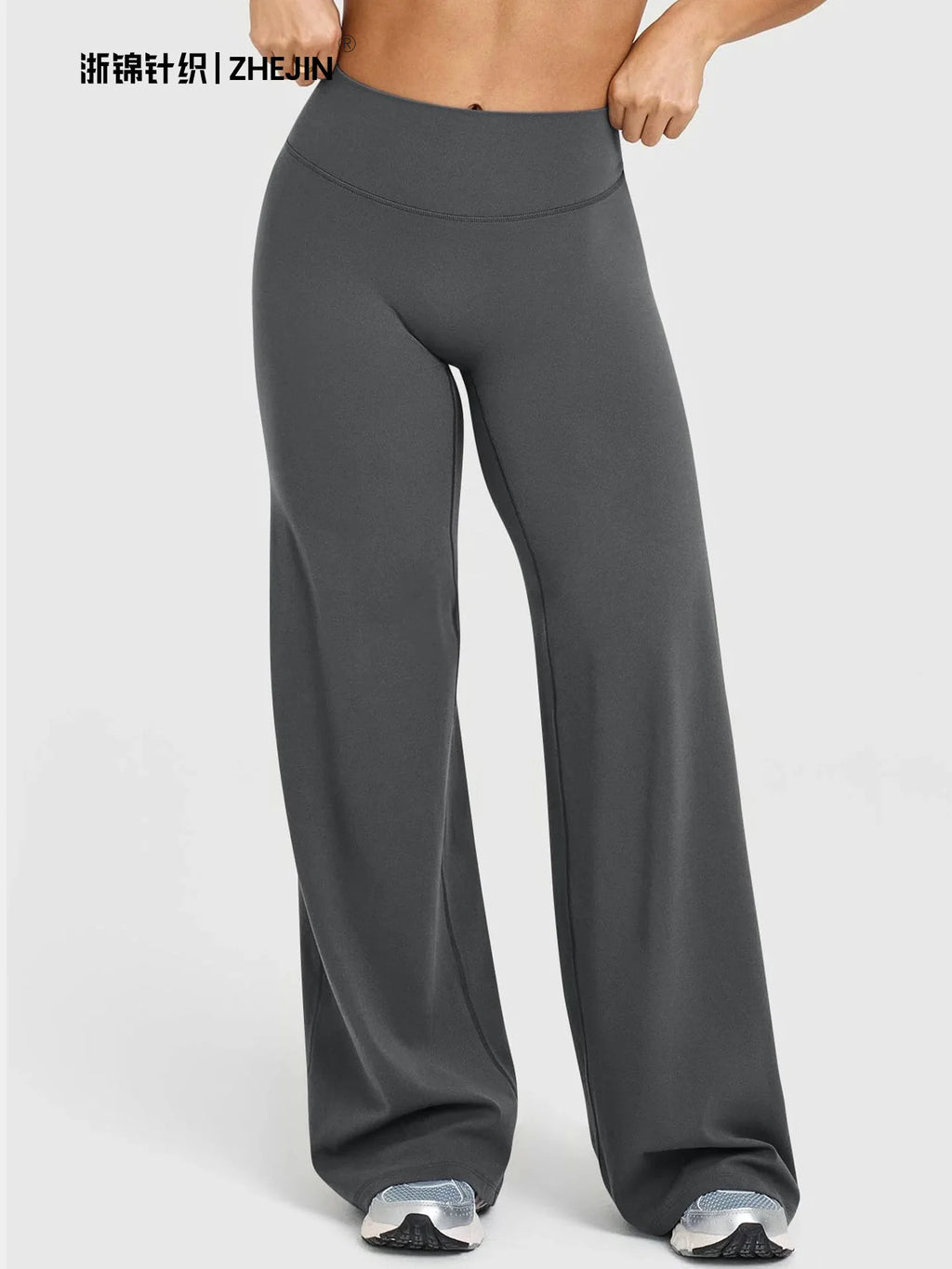 High Waisted Wide Leg Yoga Pants Women Butt Lift Coffee Brown Workout Trousers Flare Leggings Tummy Control Gym Fitness Wear - Matrix-studios.com