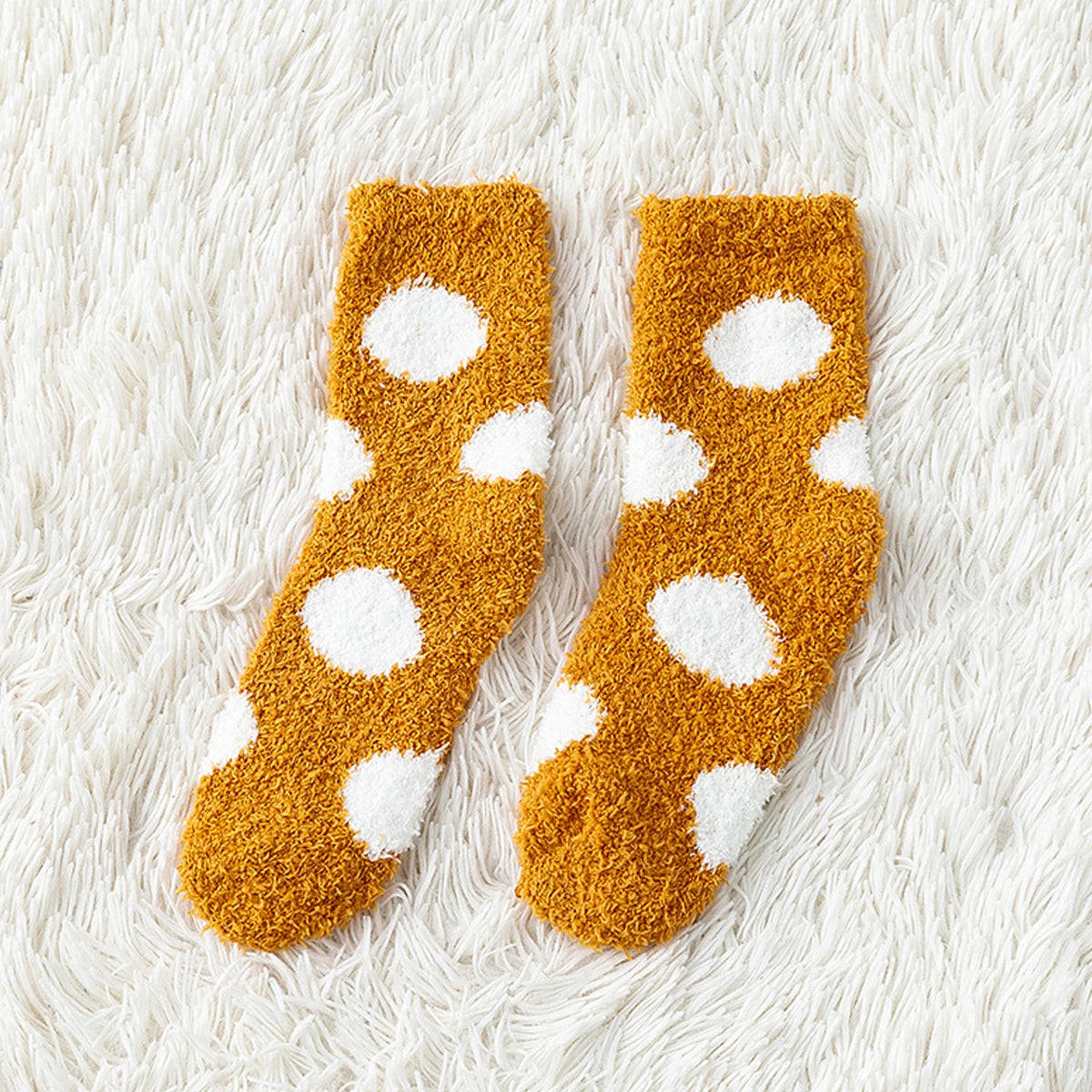 6/5/4/3/2/1Women's Warm Solid Color Floor Socks Non Slip Plush Knitted Coral Fleece Socks No Show Socks - Matrix Studios