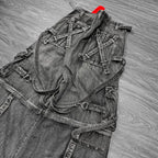 Vintage Heavy Jeans Y2K Clothes Men Women Harajuku Hip Hop Multi Pocket Washed Distressed Baggy Jeans Oversized Wide Leg Trouser - Matrix Studios